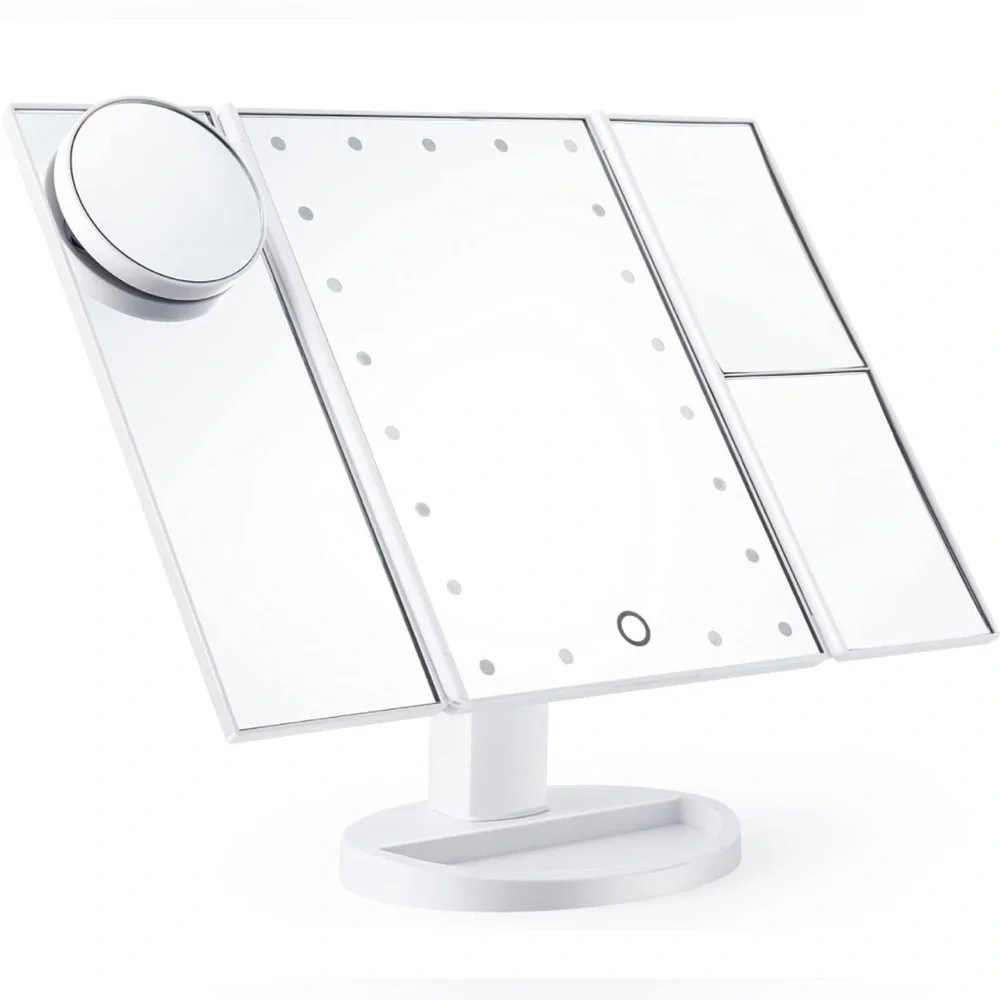 Vanity Mirror with LED Lights and Storage Tray